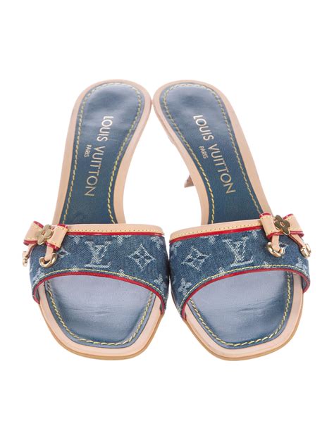 louis vuitton x slide|Louis Vuitton denim slides.